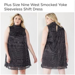 👀50% OFF👗 NWT‼️ Nine West brand Smocked Yoke Sleeveless Shift Dress